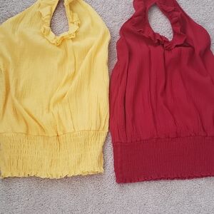 Women's Halter Tops in Yellow and Red